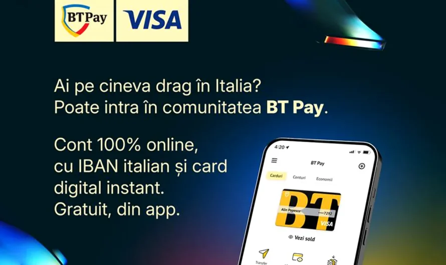 Românii din Italia pot avea cont bancar în câteva minute, direct de pe telefon, prin BT Pay de la Banca Transilvania