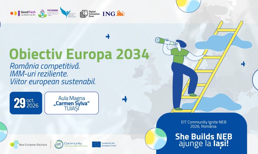 Finala She Builds NEB, la Iași: antreprenoarele din Nord-Est își prezintă soluțiile, iar experți europeni și naționali discută viitorul buget UE pentru IMM-uri, pe 29 octombrie